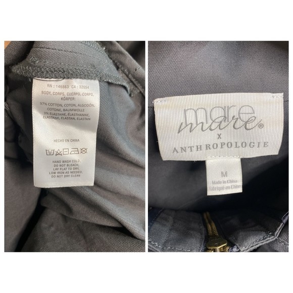 Anthropologie Mare Mare Puff Sleeve Moss Utility Olive Jacket M - Picture 5 of 6